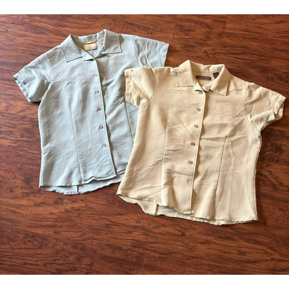 Cubavera Shirt Womens Green Button Up 2 Pack bundle Medium
